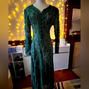 All That Jazz Green Lace Wednesday/Morticia Vintage Dress